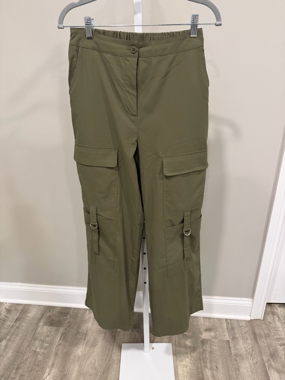 Sincerely Jules Olive Green Cargo Wide-Leg Utility Pants